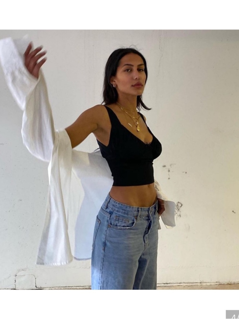 With Jean Black Cropped Tank Top